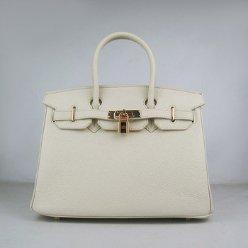 Hermes Birkin 30Cm Togo Leather Handbags Beige Gold